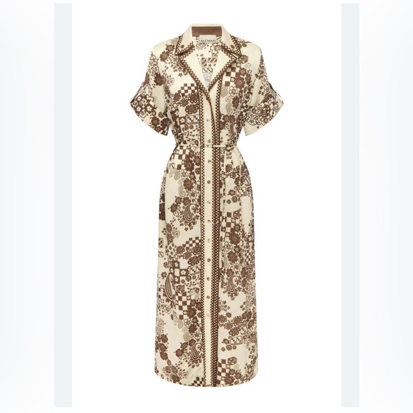 Alemais Dresses & Skirts - Alémais Vinnie Printed Satin Shirt Dress – Size US 8 (AU 12)